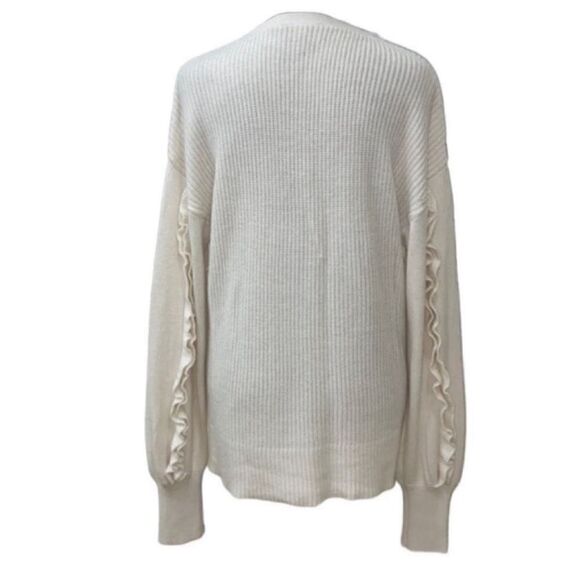 Express Cream Ruffle Sleeve Sweater(Size Small) - Picture 4 of 7